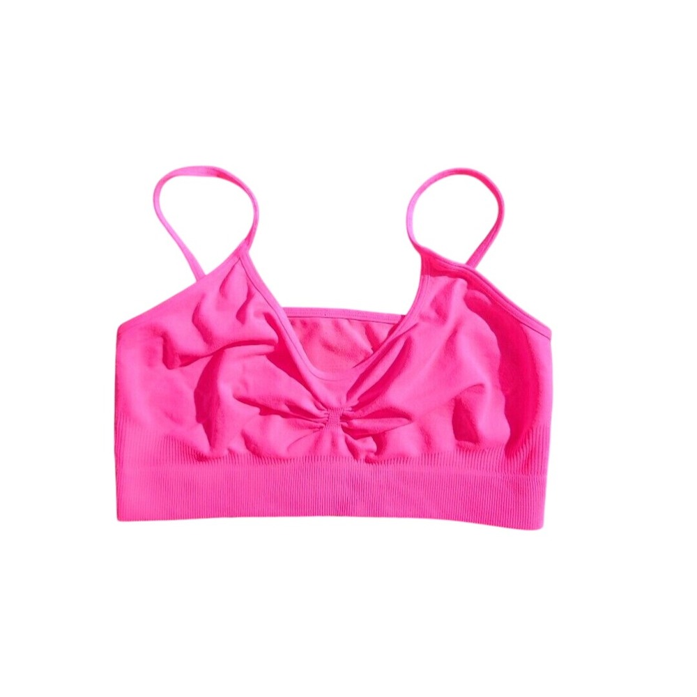 Hot Pink Seamless Bralette Stretch Comfort Bra Top Activewear